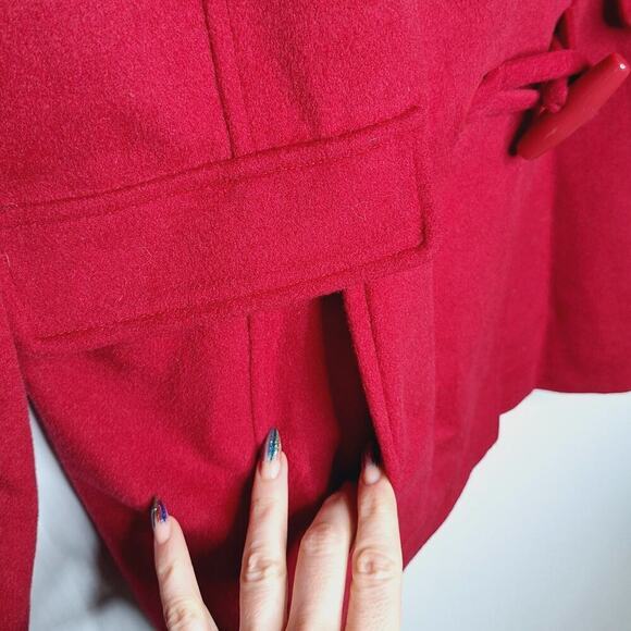 Pendleton Rosyln Women's XL Duffel Peacoat Hooded Wool Blend Coat Toggle Red - Picture 9 of 12